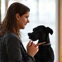 Entrenador canino en una consulta privada